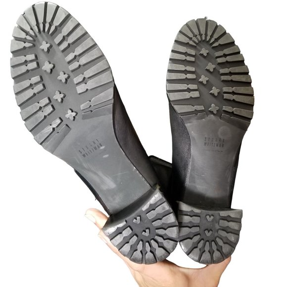 Stuart Weitzman Tall Black Leather Buckle Heeled Riding Boots size 8.5 - Picture 15 of 15